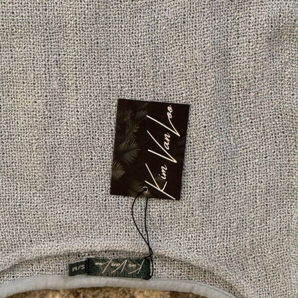 Kim Van Loo Chunky Knit Cotton Tank Top Light Blue S/M - Picture 2 of 6